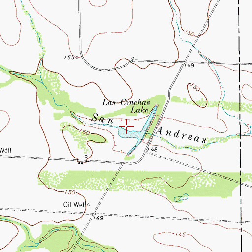 Topographic Map of Las Conchas Lake, TX