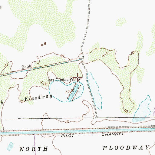 Topographic Map of Las Cuatas Well, TX