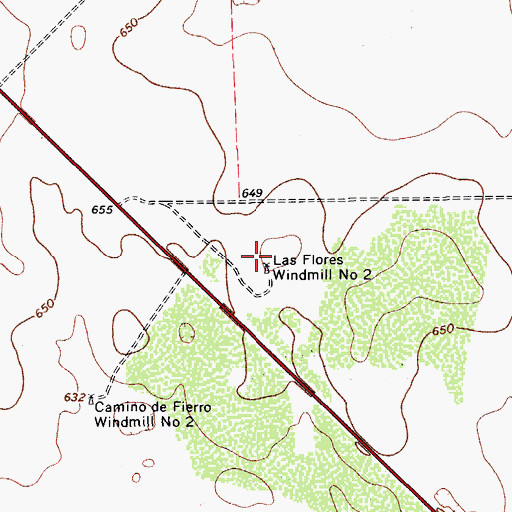 Topographic Map of Las Flores Windmill Number Two, TX