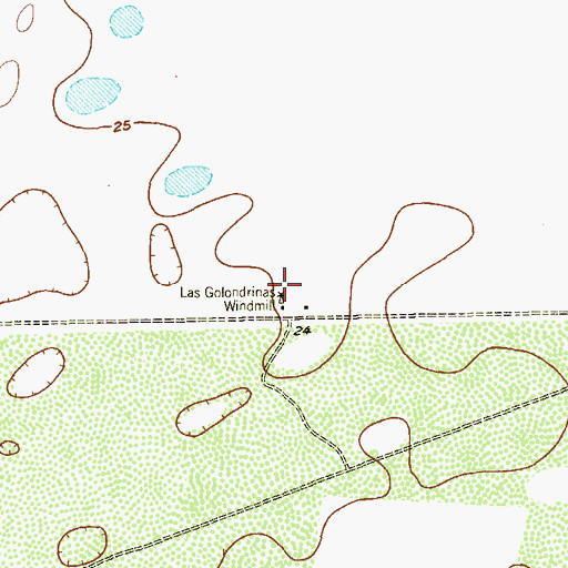 Topographic Map of Las Golondrinas Windmill, TX