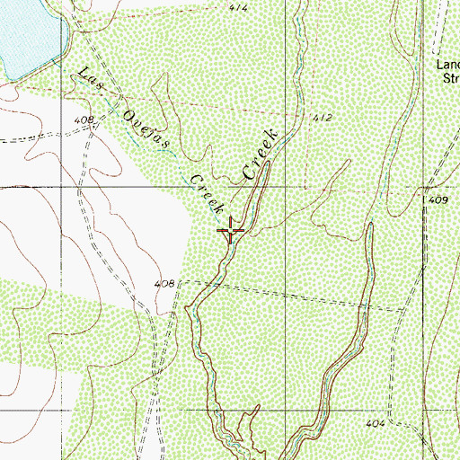 Topographic Map of Las Ovejas Creek, TX