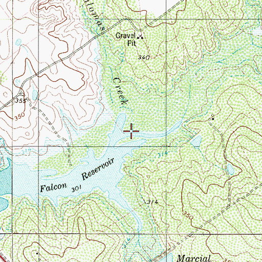 Topographic Map of Las Palomas Creek, TX