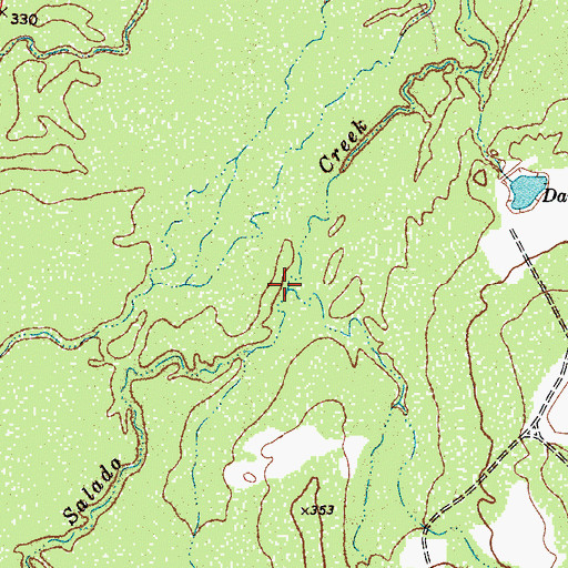 Topographic Map of Las Pintas Creek, TX