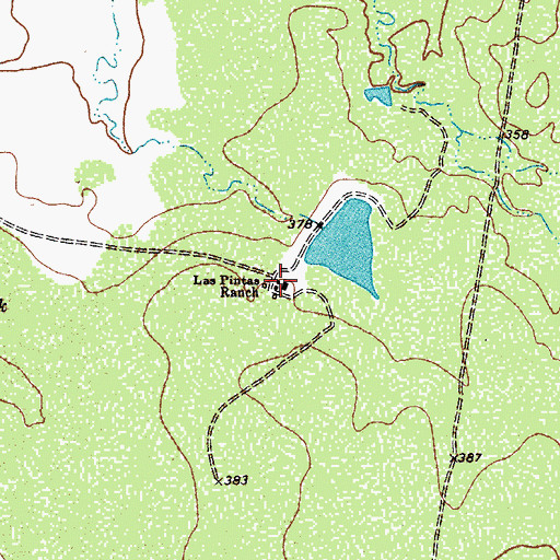 Topographic Map of Las Pintas Ranch, TX