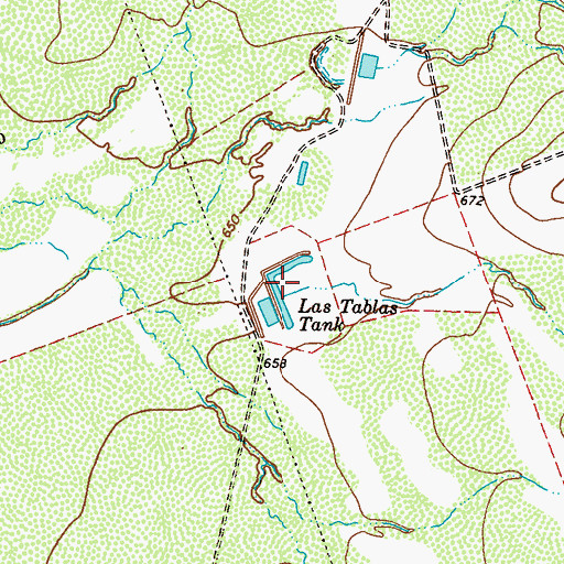 Topographic Map of Las Tablas Tank, TX