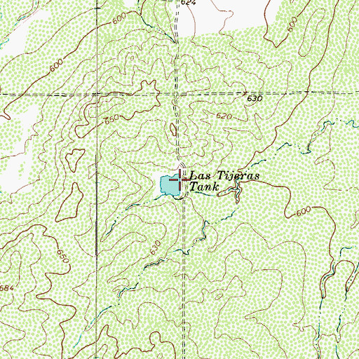 Topographic Map of Las Tijeras Tank, TX