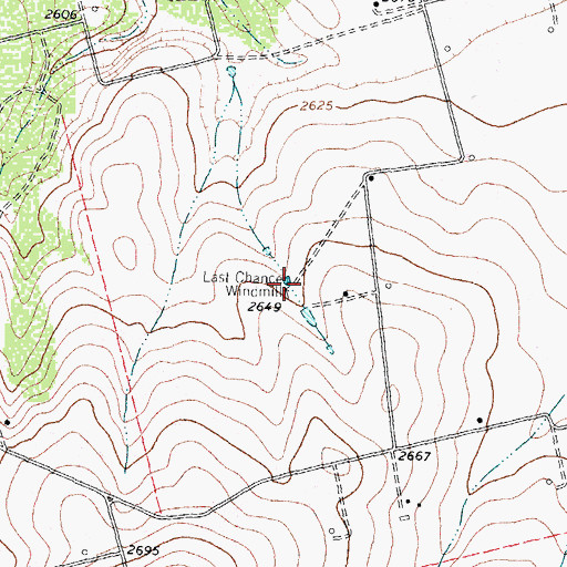 Topographic Map of Last Chance Windmill, TX