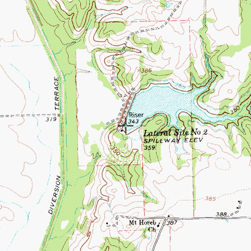 Topographic Map of Lateral Site Number Two, TX