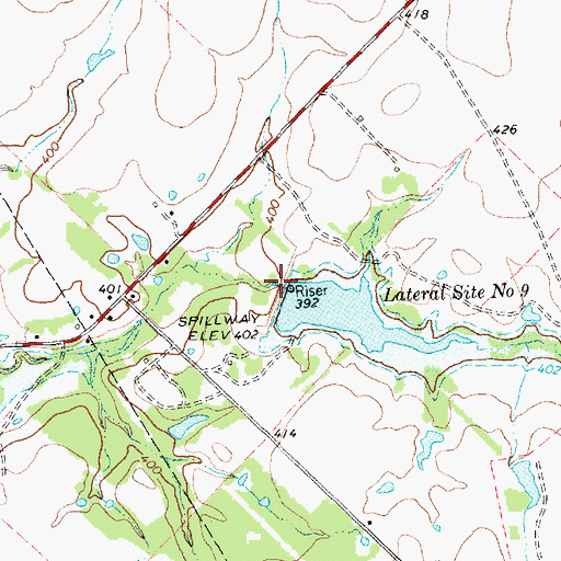 Topographic Map of Lateral Site Number Nine, TX