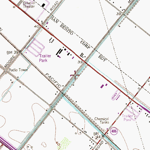 Topographic Map of Lateral T Canal, TX