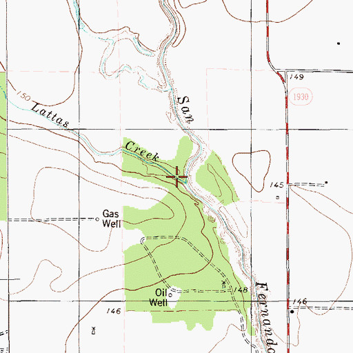 Topographic Map of Lattas Creek, TX