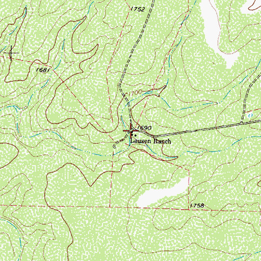 Topographic Map of Lausen Ranch, TX