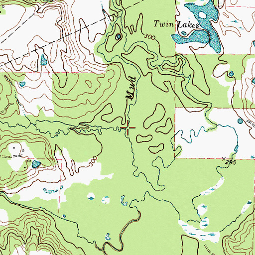 Topographic Map of Lavender Branch, TX