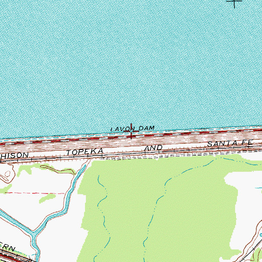 Topographic Map of Lavon Dam, TX