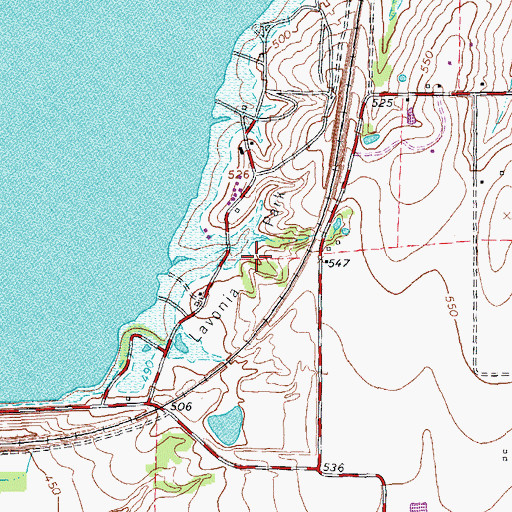 Topographic Map of Lavonia Park, TX
