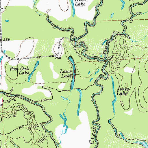 Topographic Map of Lavs Lake, TX