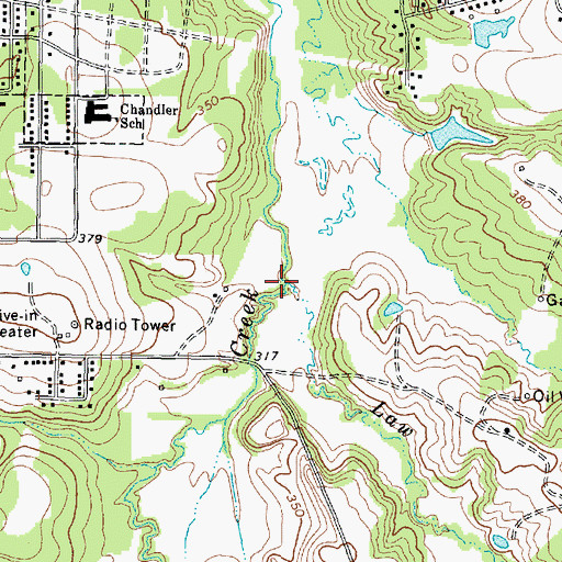 Topographic Map of Law Creek, TX
