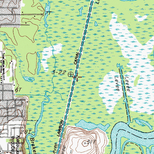 Topographic Map of Lawson Canal, TX