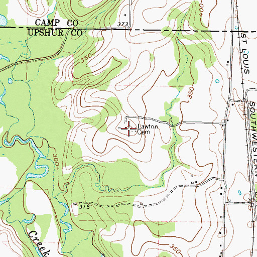 Topographic Map of Lawton Cemetery, TX