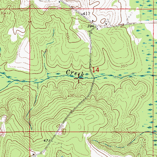 Topographic Map of Slaughter Mill (historical), AL