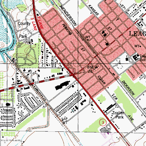 Topographic Map of League City, TX