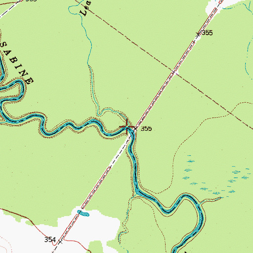 Topographic Map of Leatherman Creek, TX