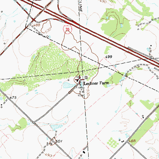 Topographic Map of Lechner Farm, TX
