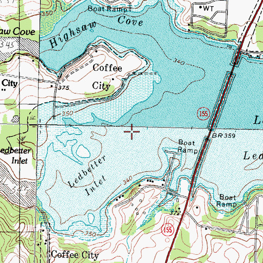 Topographic Map of Ledbetter Creek, TX