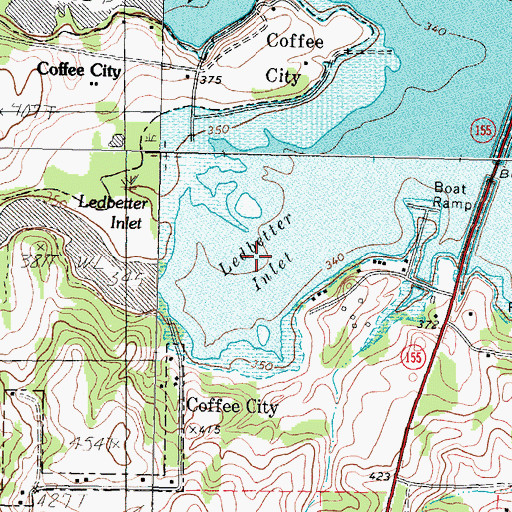 Topographic Map of Ledbetter Inlet, TX