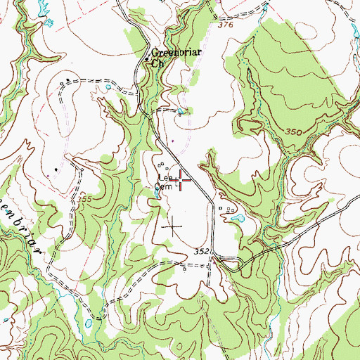 Topographic Map of Lee Cemetery, TX
