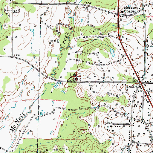 Topographic Map of Lee Cemetery, TX