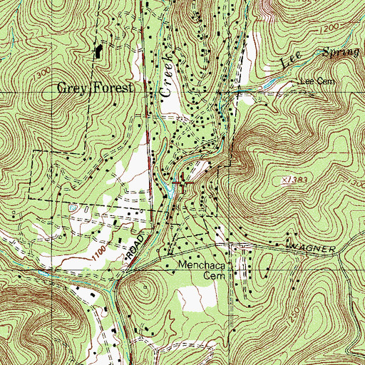 Topographic Map of Lee Creek, TX