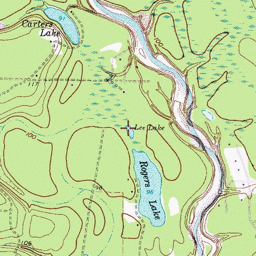 Topographic Map of Lee Lake, TX
