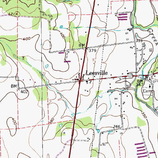 Topographic Map of Leesville, TX