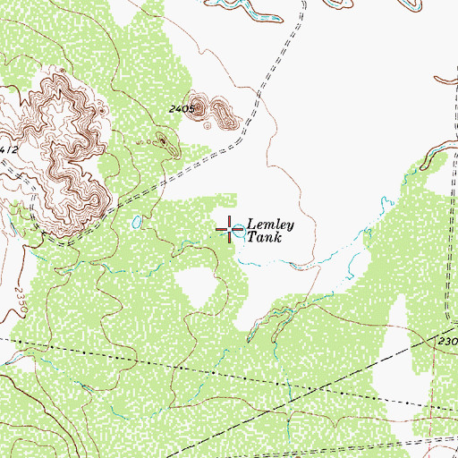 Topographic Map of Lemley Tank, TX