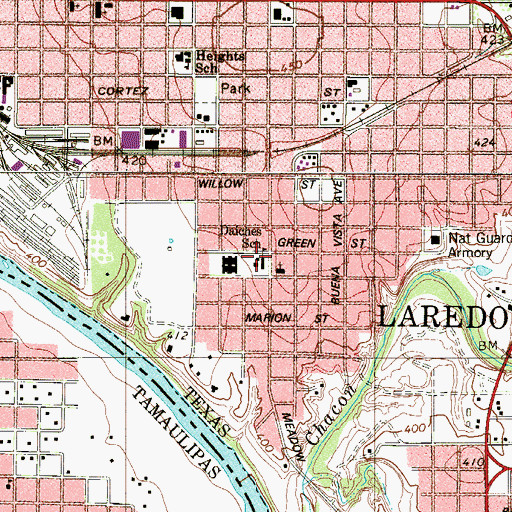 Topographic Map of Leon Daiches School, TX