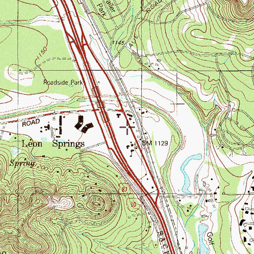 Topographic Map of Leon Springs, TX