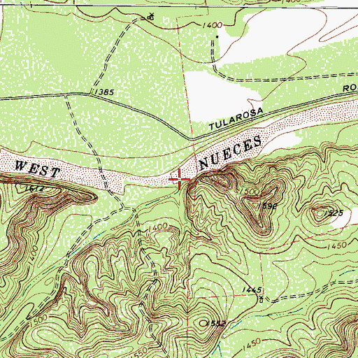 Topographic Map of Leona Draw, TX