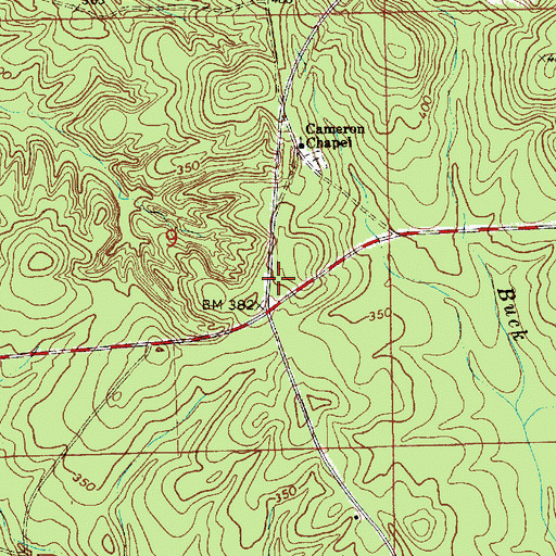 Topographic Map of Vaughns Store (historical), AL
