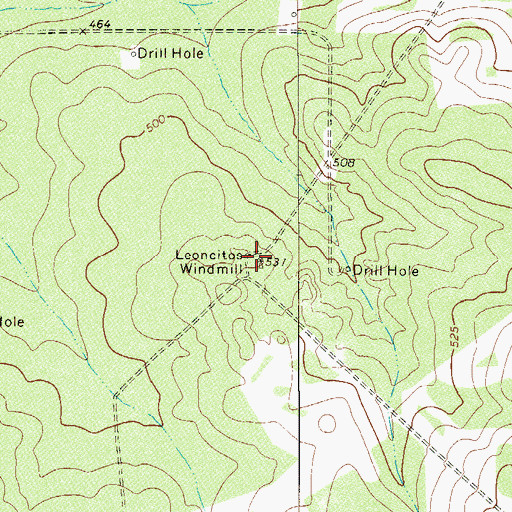Topographic Map of Leoncitos Windmill, TX