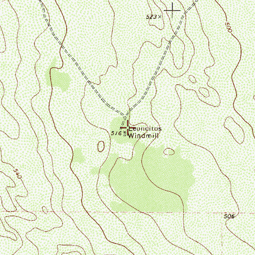 Topographic Map of Leoncitos Windmill, TX