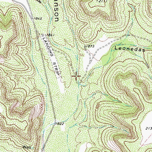 Topographic Map of Leonedas Draw, TX
