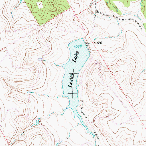 Topographic Map of Lesley Lake, TX