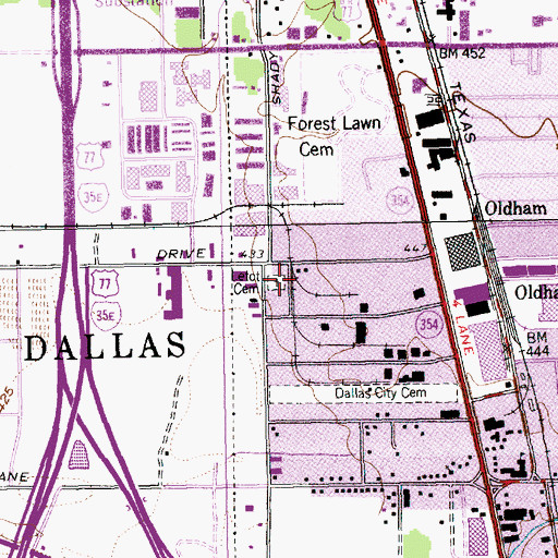 Topographic Map of Letot Cemetery, TX