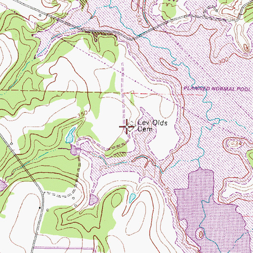 Topographic Map of Lev Olds Cemetery, TX