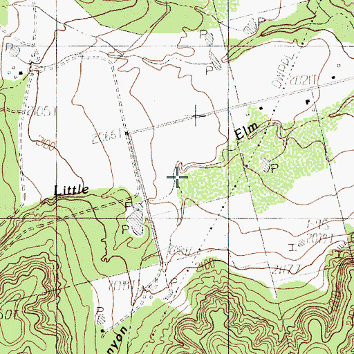 Topographic Map of Lewis Canyon, TX