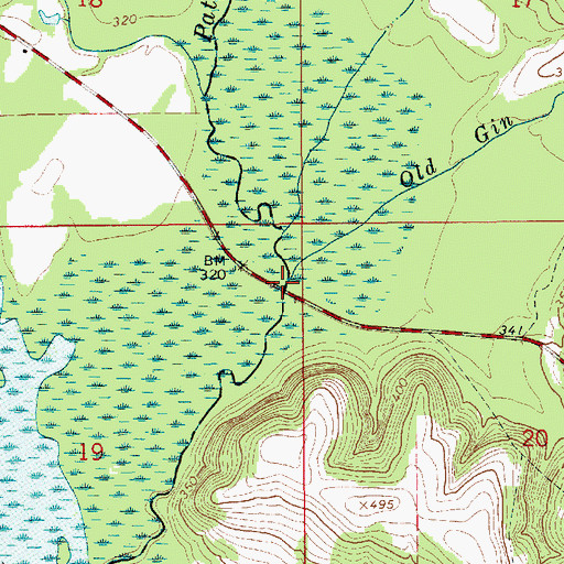 Topographic Map of Wingard Bridge, AL