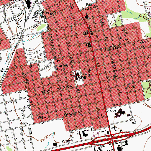 Topographic Map of Lewis School, TX