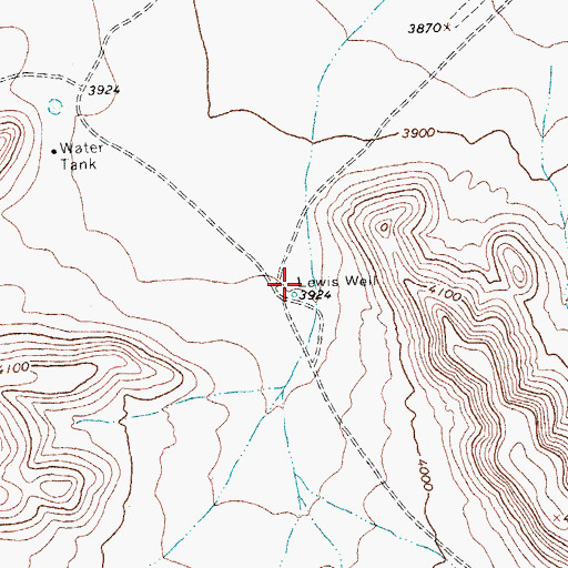 Topographic Map of Lewis Well, TX