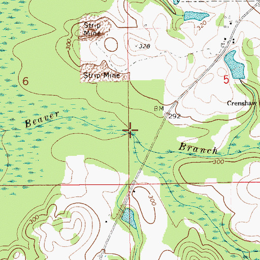 Topographic Map of Wise Branch, AL